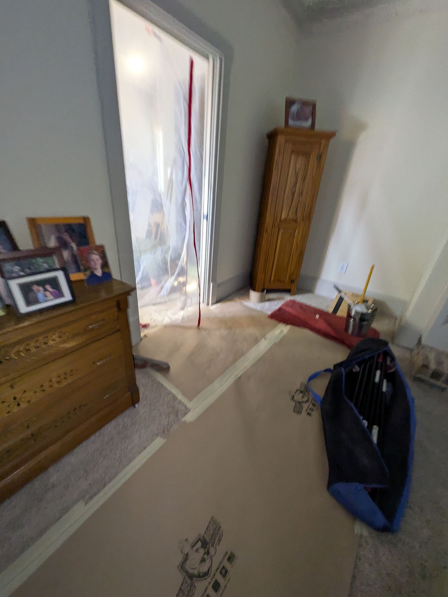 Detailed view of heavy-duty floor protection for home remodeling